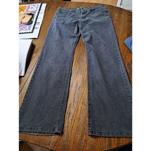 Vintage Size 12 Bill Blass Black Skinny Denim Jeans with Riveted Back Pockets